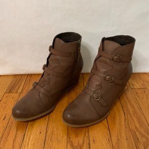 Ankle Boots - Wedge Heel - 10M - Brown leather